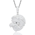 Unisex 925 Sterling Silver VVS Moissanite Iced Out Ace Pilot Bald Eagle Pendant TQP0883