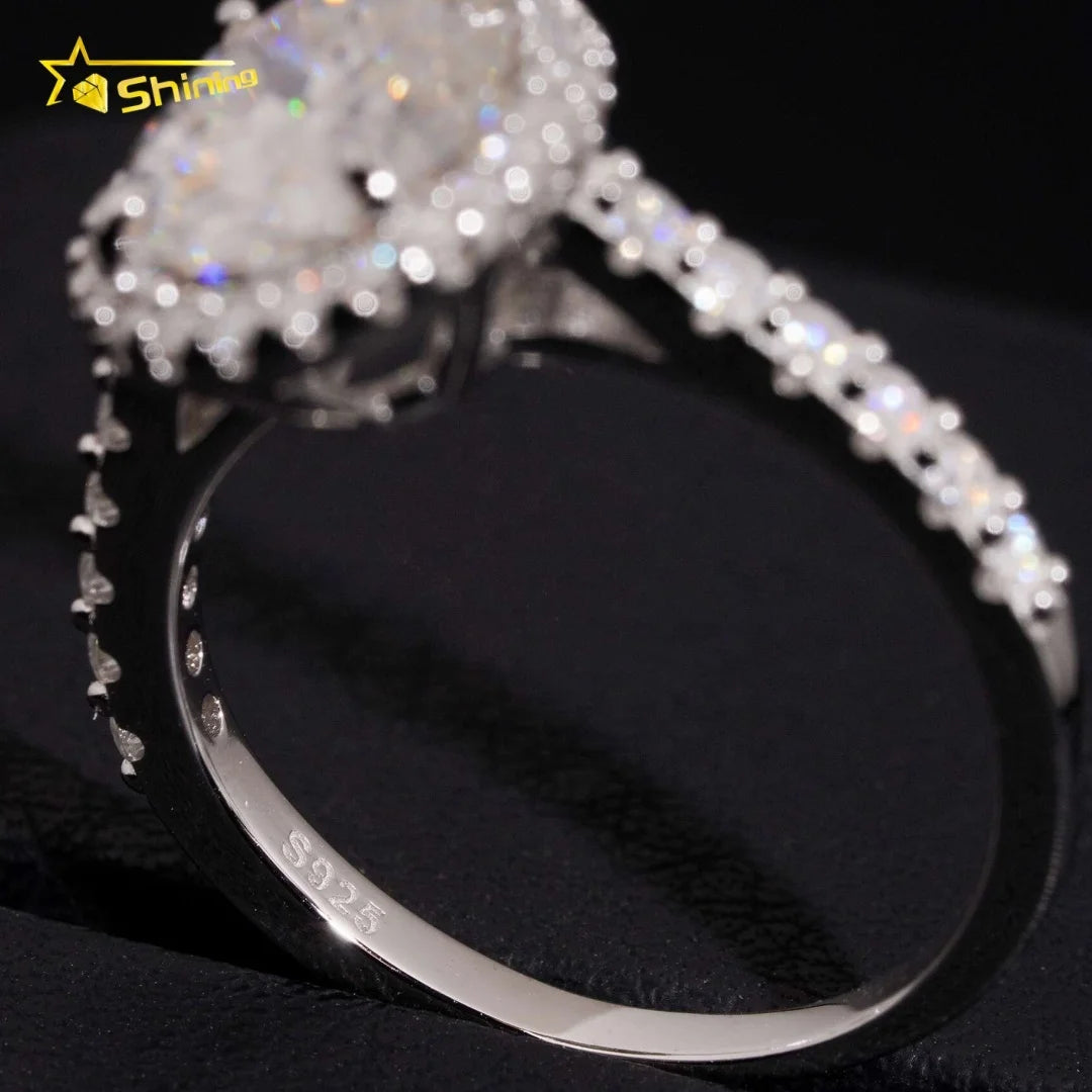 Women's Oval Cut 3ct VVS Moissanite Engagement Ring 925 Sterling Silver