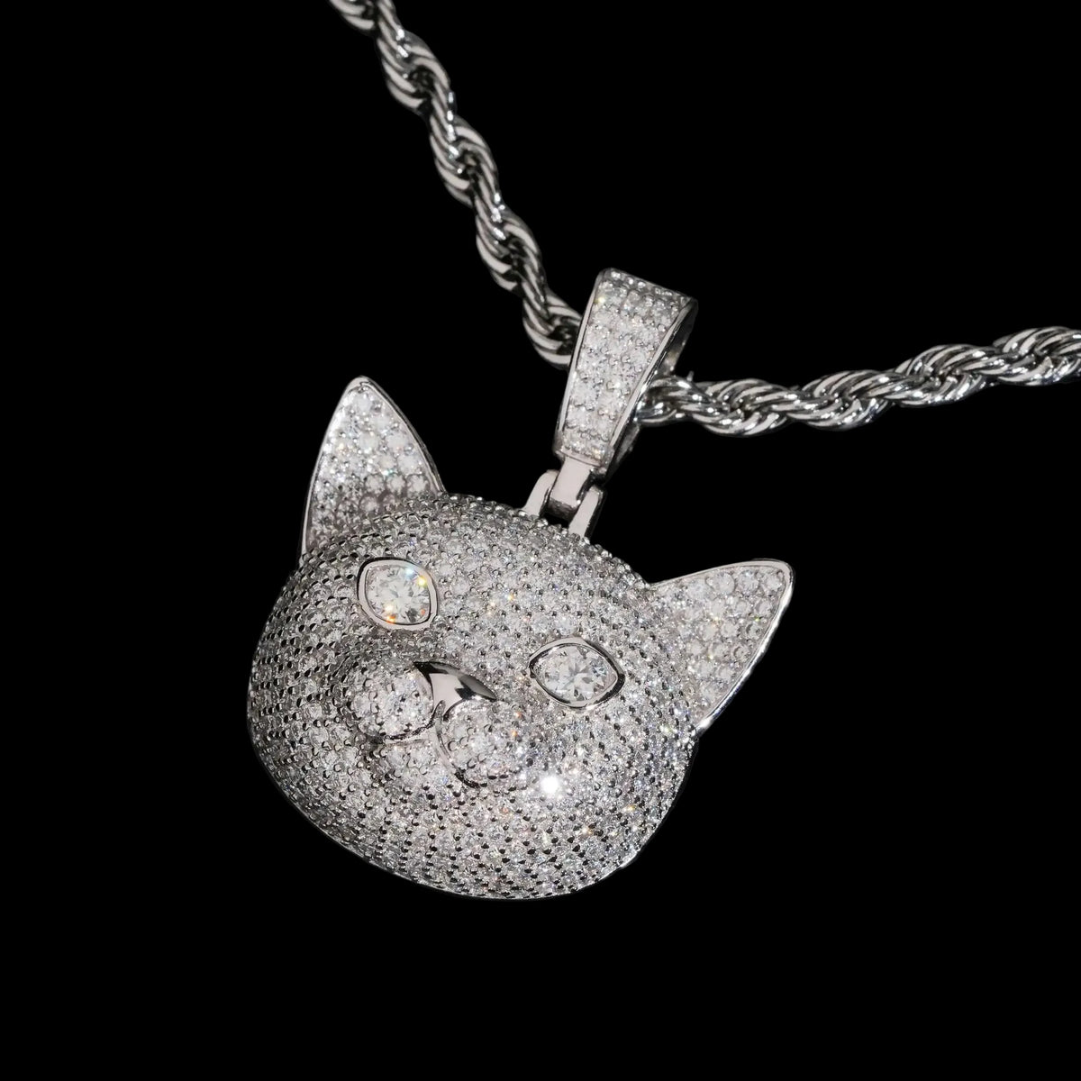 Unisex Iced Out Animal Pendant 925 Sterling Silver VVS Moissanite