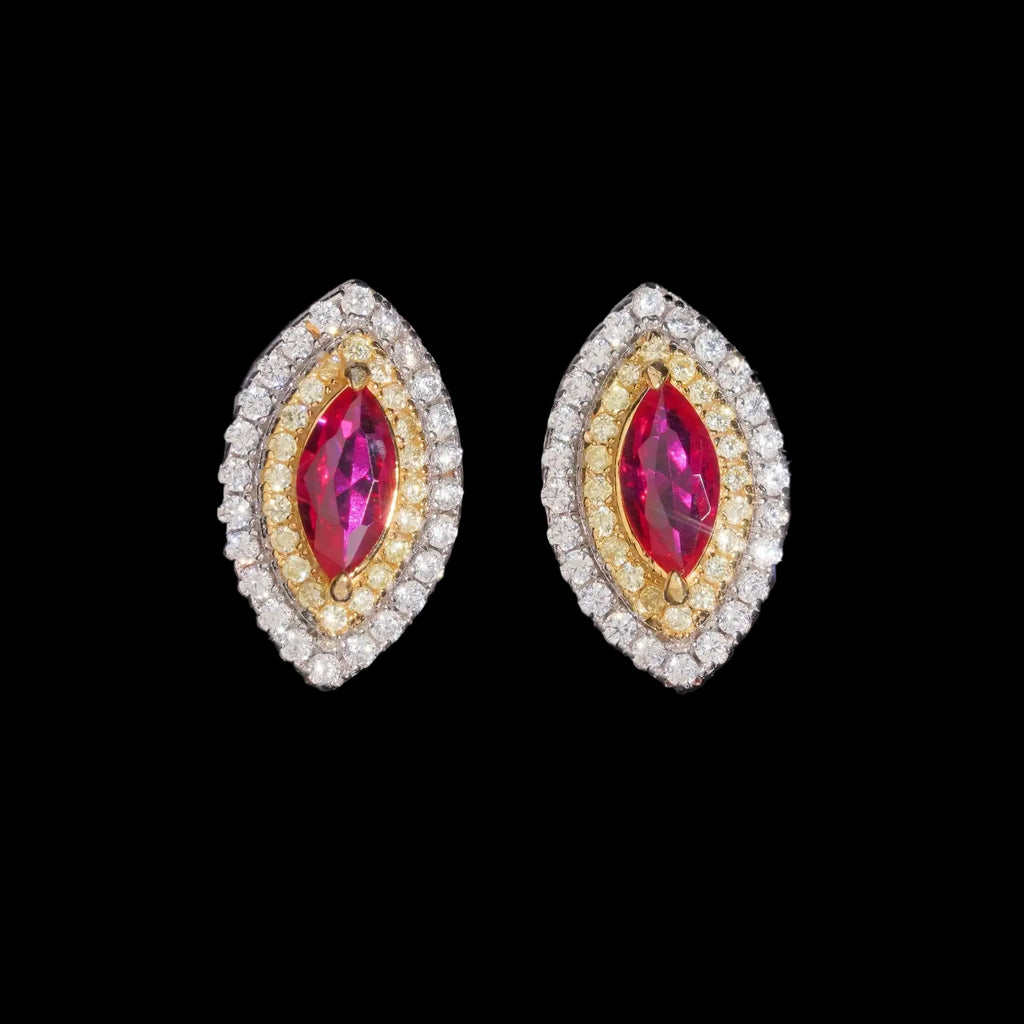 Women's Iced Out 925 Sterling Silver Rhodium Plated VVS Moissanite Round Brilliant Cut Stud Earrings