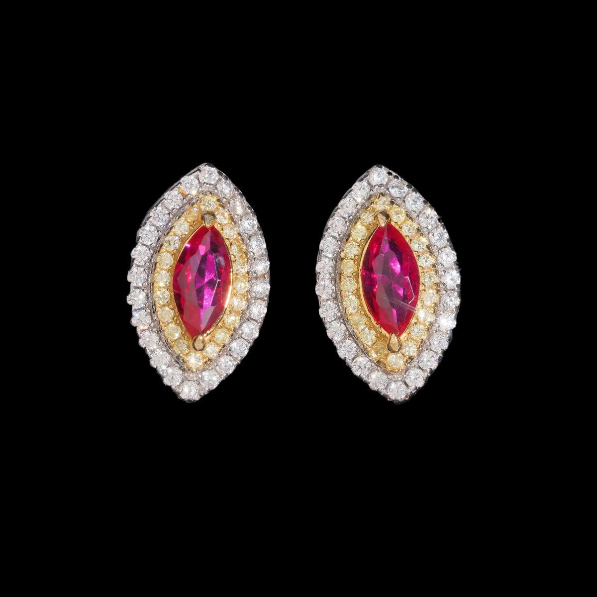 Women's Iced Out 925 Sterling Silver Rhodium Plated VVS Moissanite Round Brilliant Cut Stud Earrings