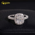 Unisex Cushion Cut 3ct VVS Moissanite Engagement Ring 925 Sterling Silver