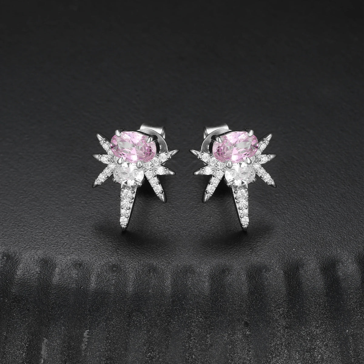 Men's Oval Cut VVS Moissanite Colorful CZ Diamond Iced Out Bee-sting Stud Earrings 925 Sterling Silver