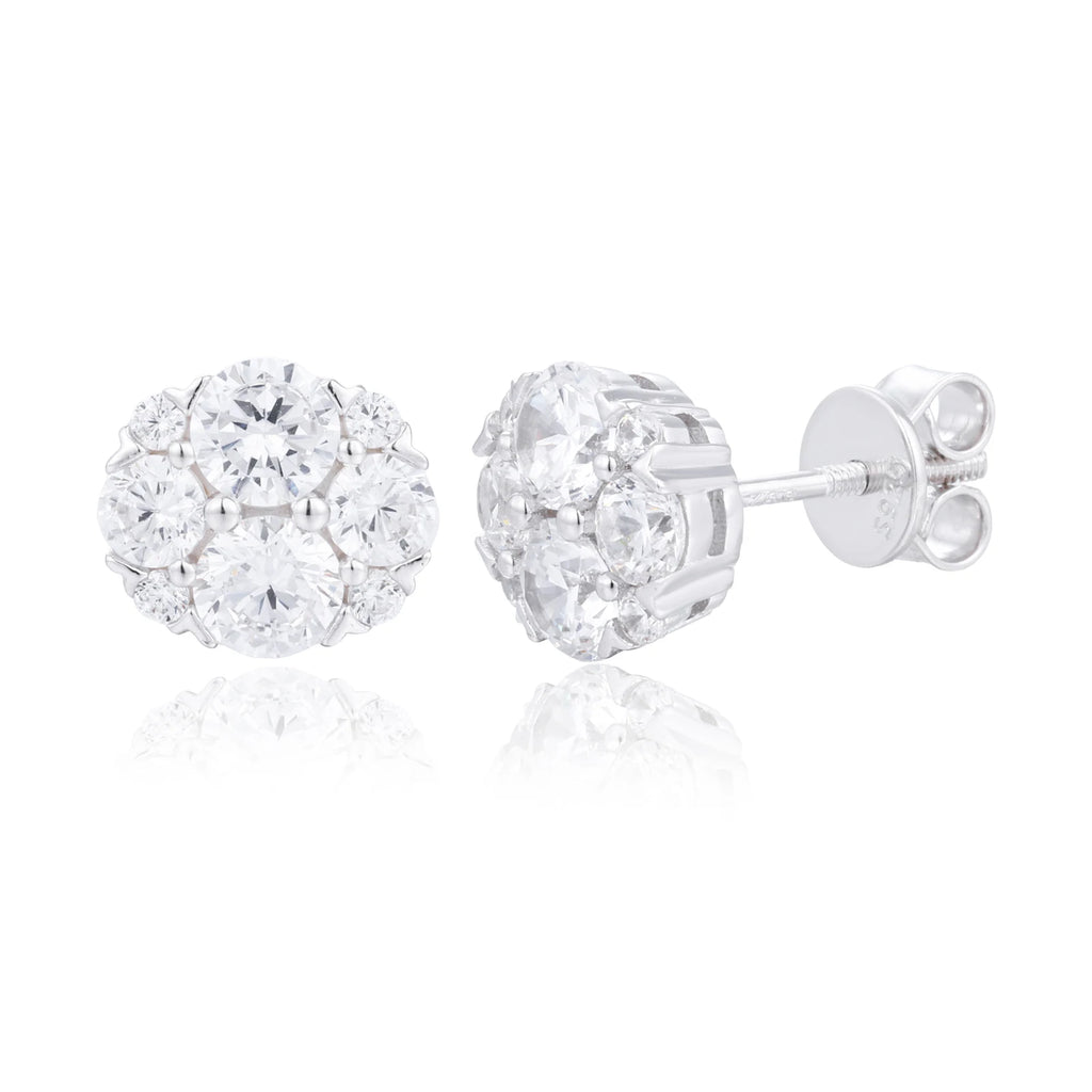 Unisex Geometric VVS Moissanite Stud Earrings 925 Sterling Silver