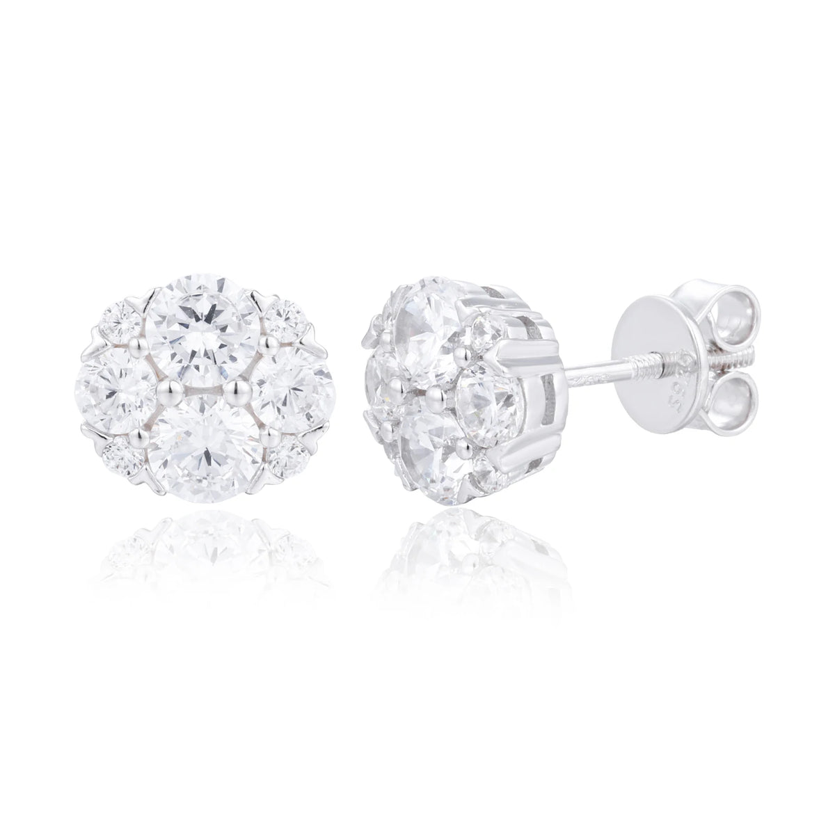 Unisex Geometric VVS Moissanite Stud Earrings 925 Sterling Silver