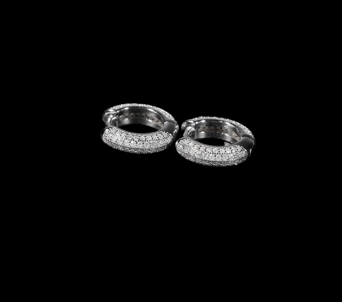 Unisex Iced Out VVS Moissanite Hoop Earrings 925 Sterling Silver