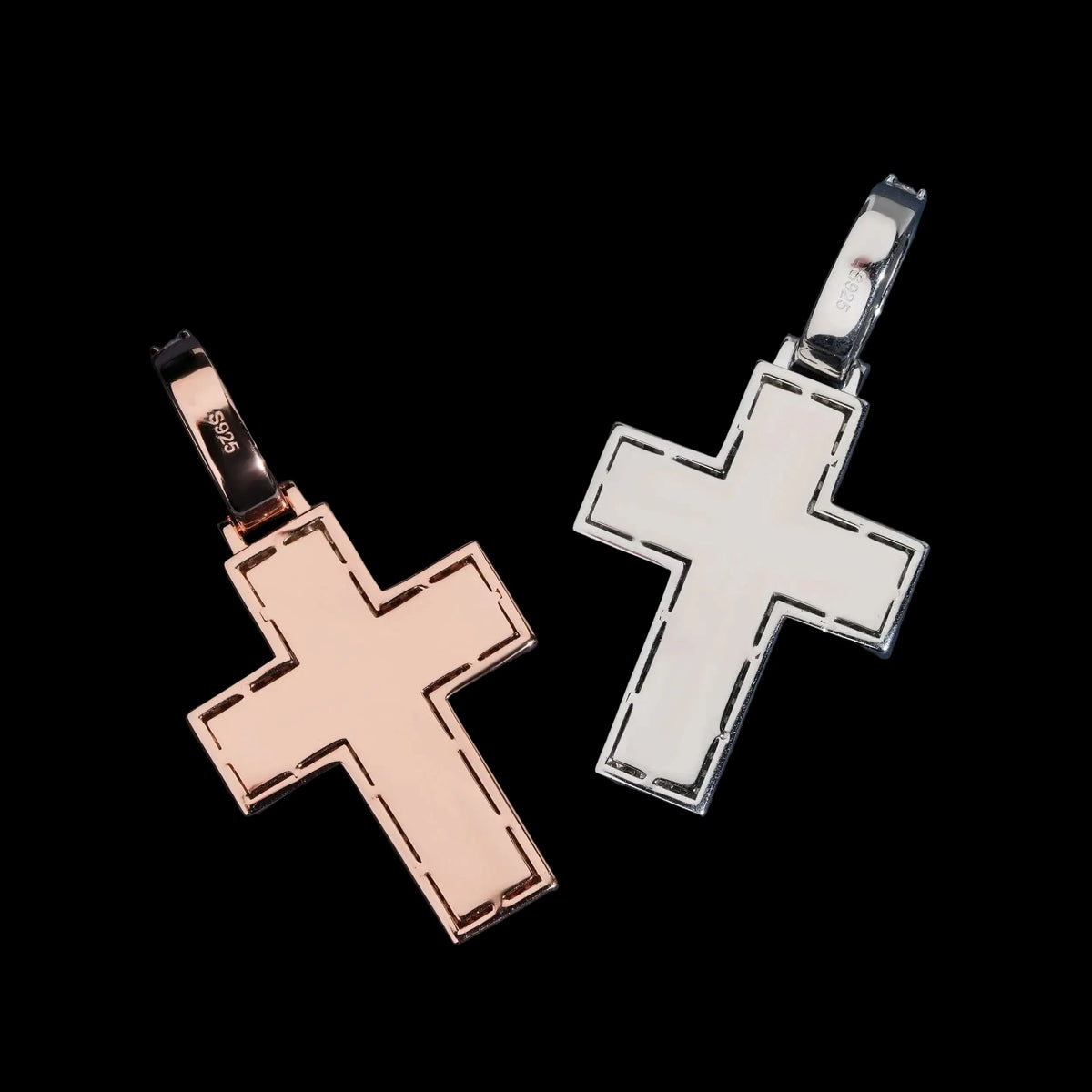 Unisex Iced Out Cross Pendant 925 Sterling Silver VVS Moissanite JF1118