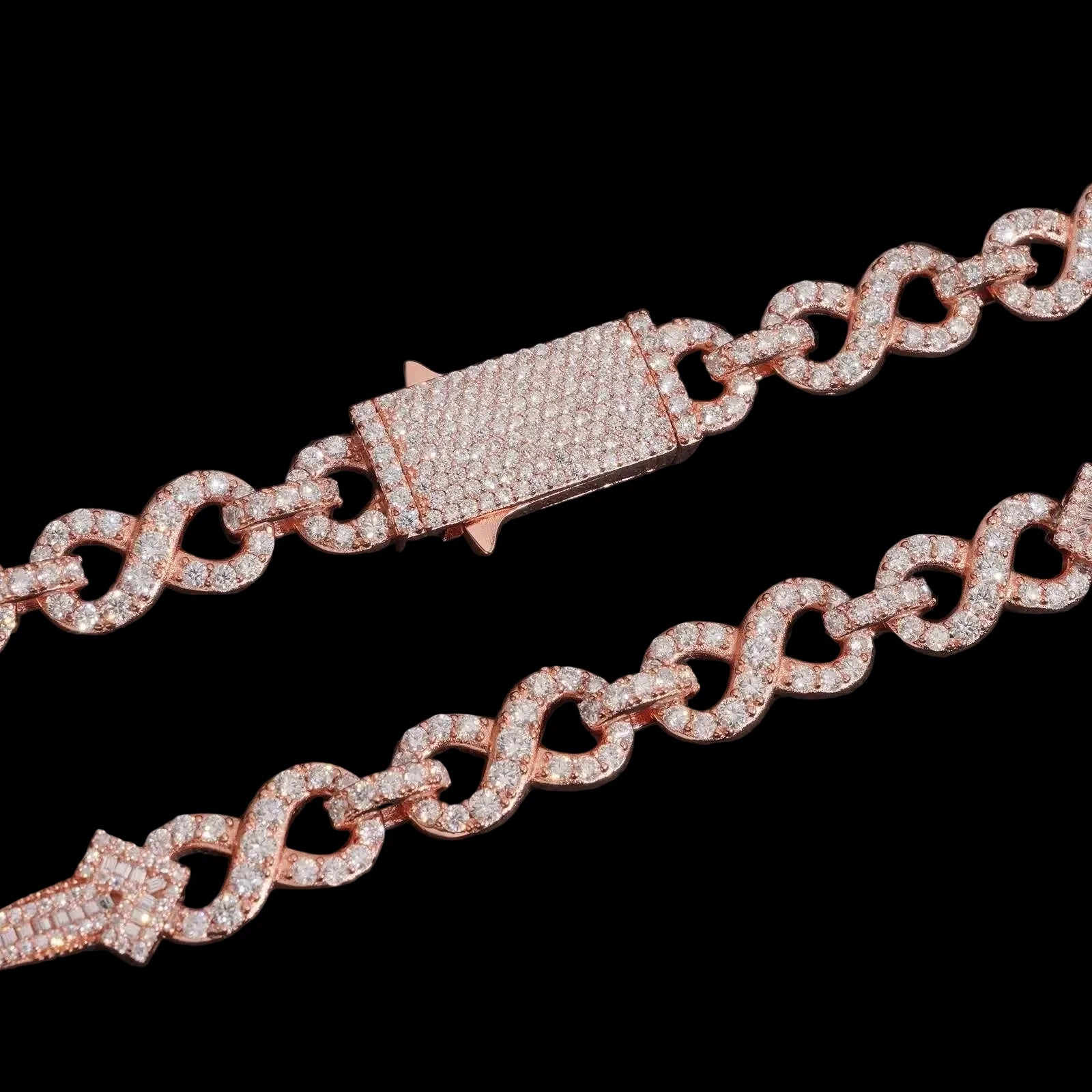Men's Round Brilliant Cut VVS Moissanite Cuban Link Chain Necklace Gold Plated 925 Sterling Silver