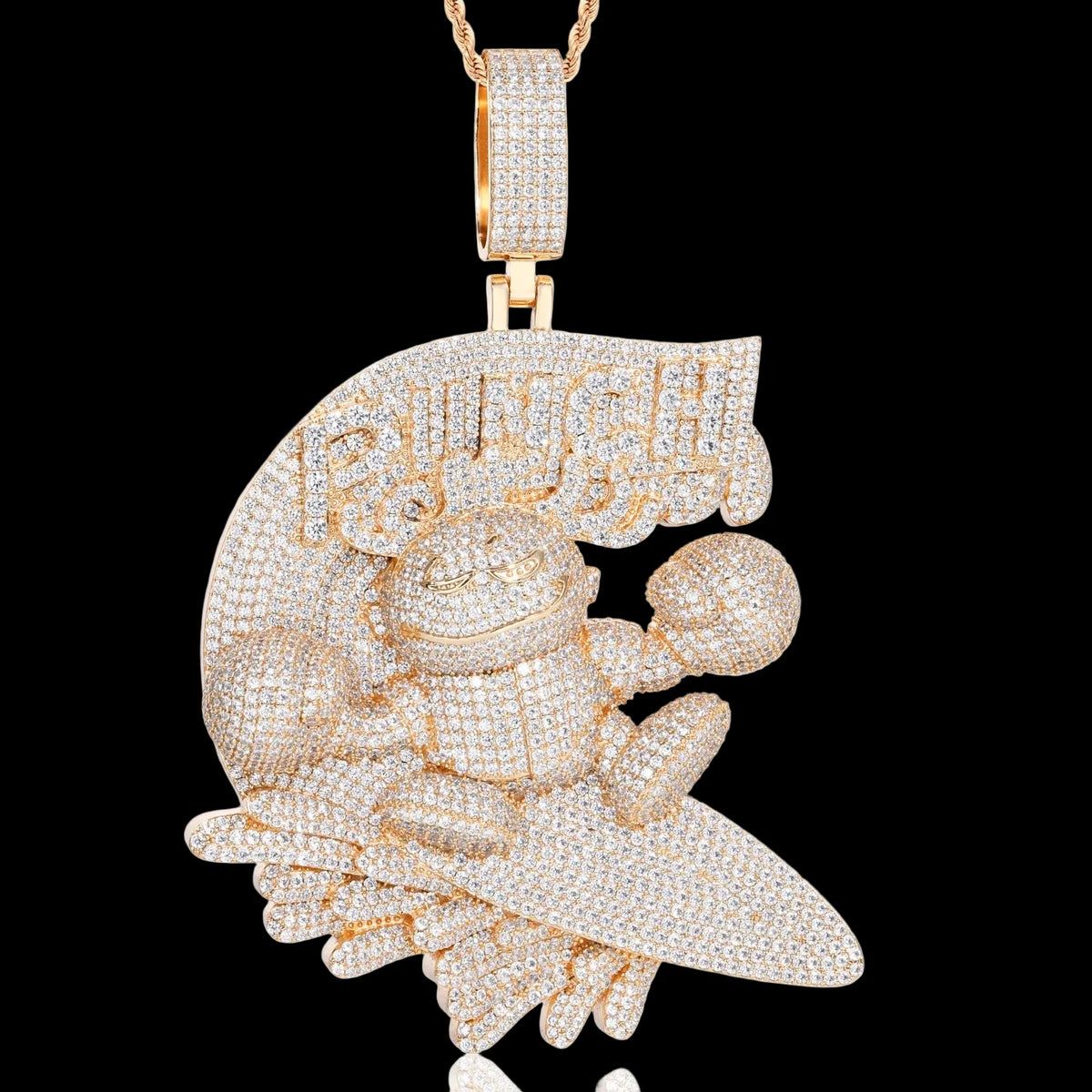 Unisex Iced Out Skeleton Pendant 925 Sterling Silver VVS Moissanite TQP0924