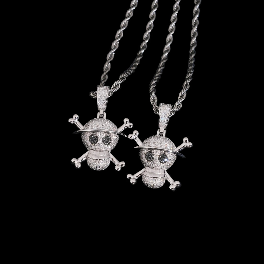 Unisex 925 Sterling Silver VVS Moissanite Iced Out Skull Pendant YHP0640