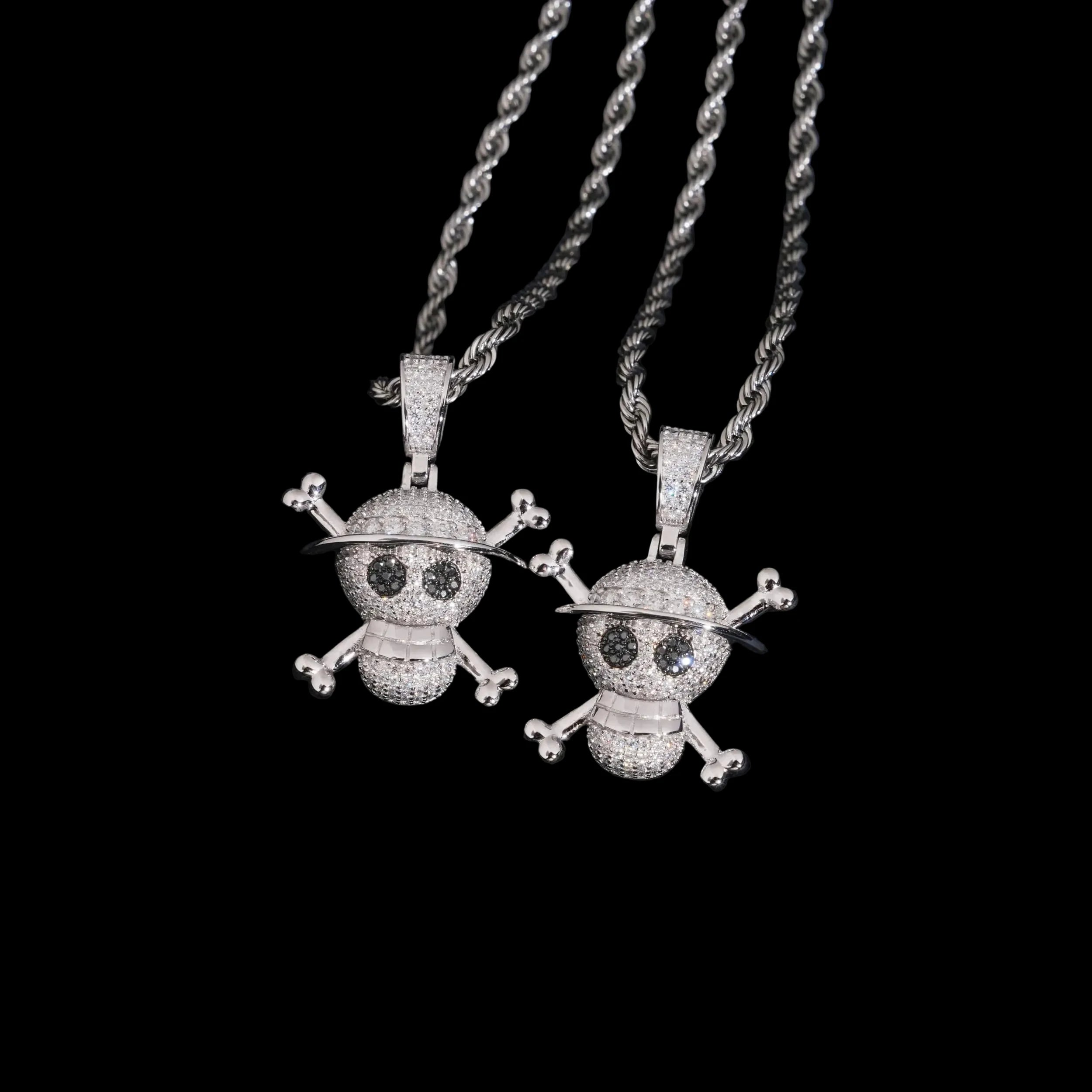 Unisex 925 Sterling Silver VVS Moissanite Iced Out Skull Pendant YHP0640