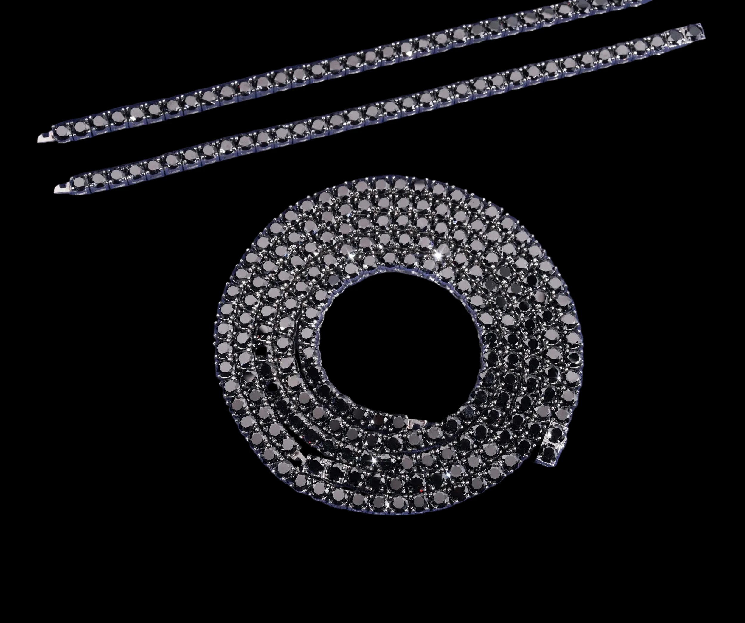 Unisex Iced Out 316L Stainless Steel Round Brilliant Cut Moissanite Tennis Chain Necklace