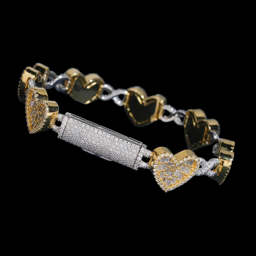 VVS Moissanite Cuban Link Chain Bracelet 925 Sterling Silver