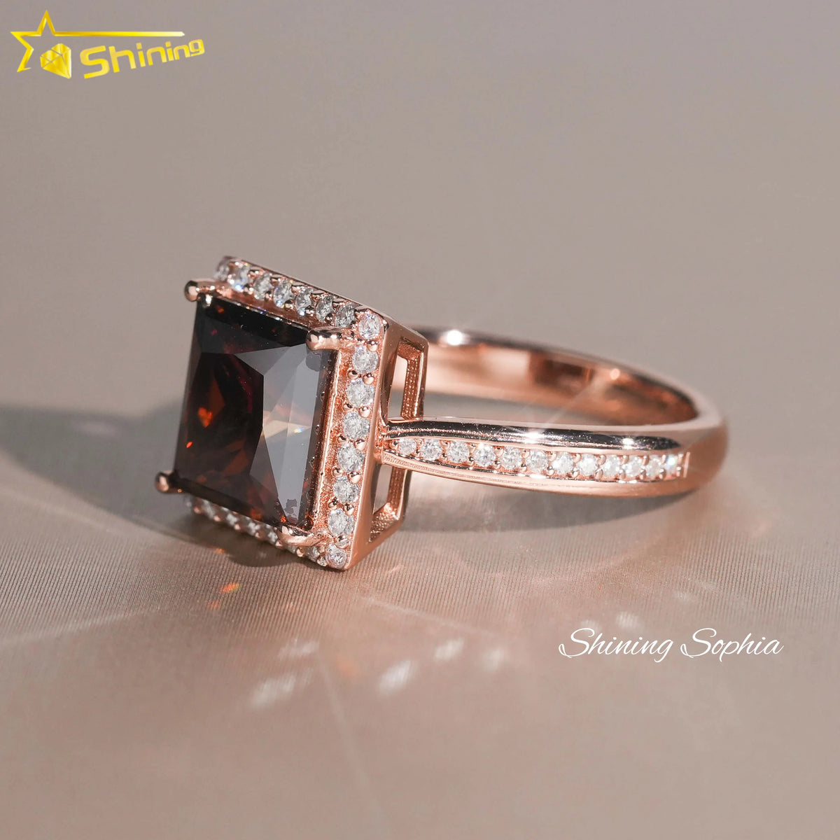 Unisex Princess Cut VVS Moissanite Engagement Ring 925 Sterling Silver