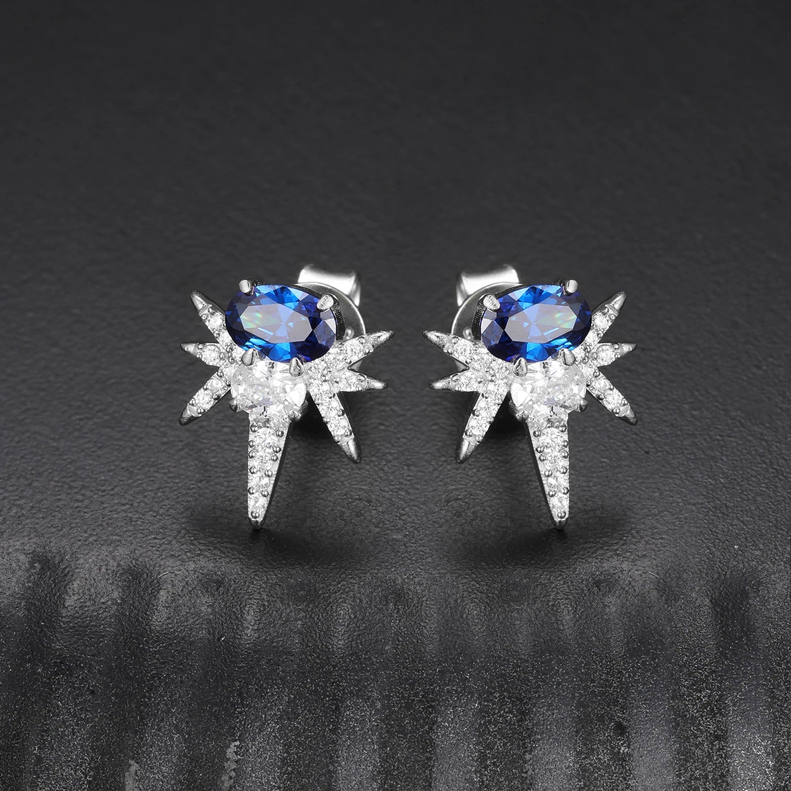 Men's Oval Cut VVS Moissanite Colorful CZ Diamond Iced Out Bee-sting Stud Earrings 925 Sterling Silver