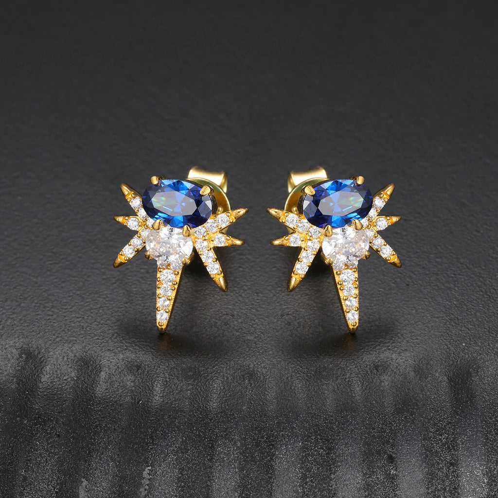 Men's Oval Cut VVS Moissanite Colorful CZ Diamond Iced Out Bee-sting Stud Earrings 925 Sterling Silver