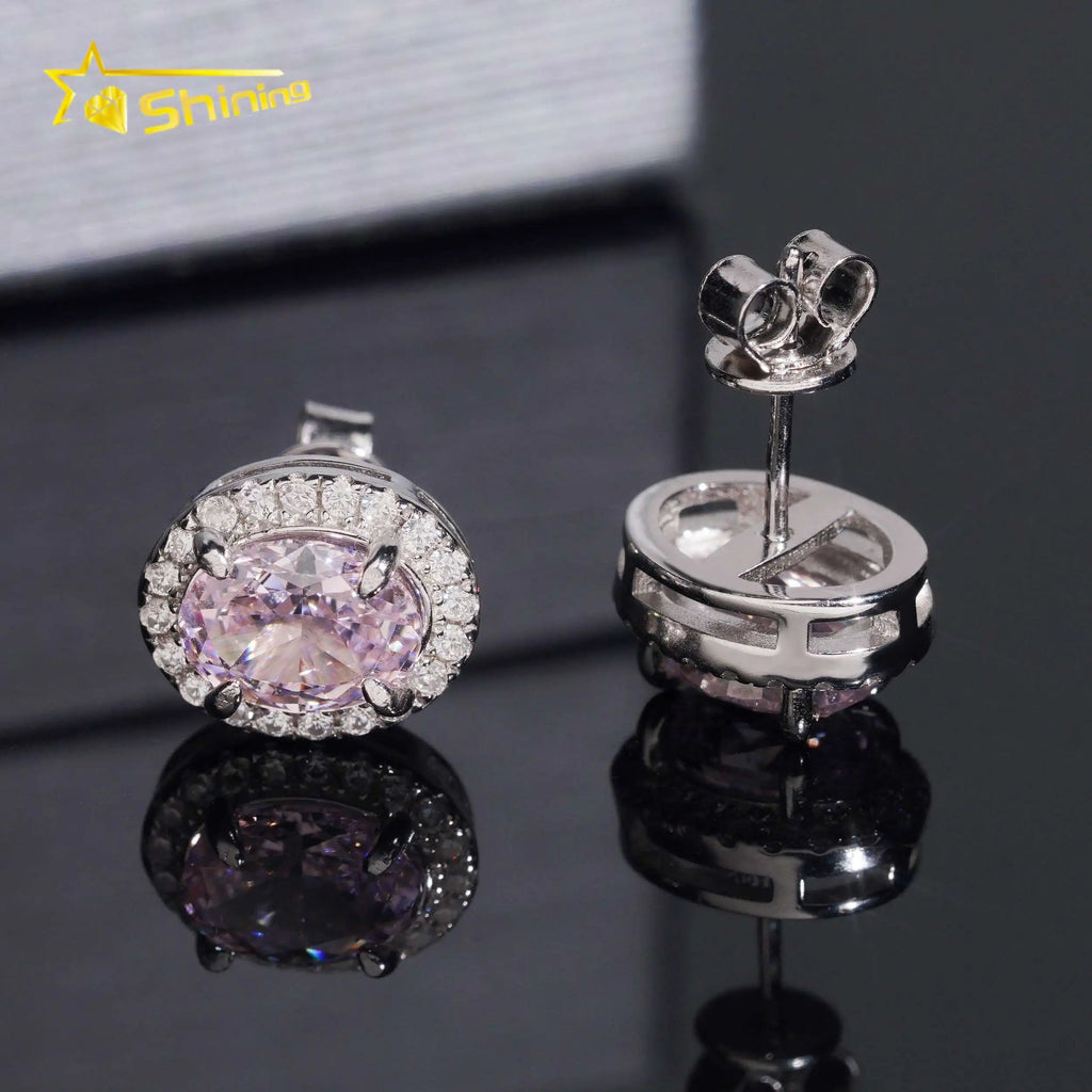 Women's Oval Cut VVS Moissanite Drop Earrings 925 Sterling Silver