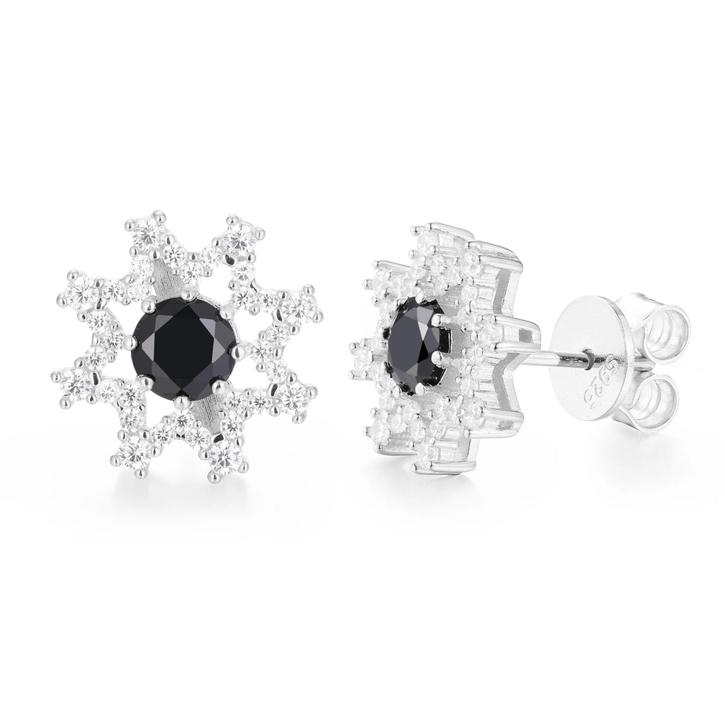 Unisex 925 Sterling Silver VVS Moissanite Eight-Pointed Star Stud Earrings