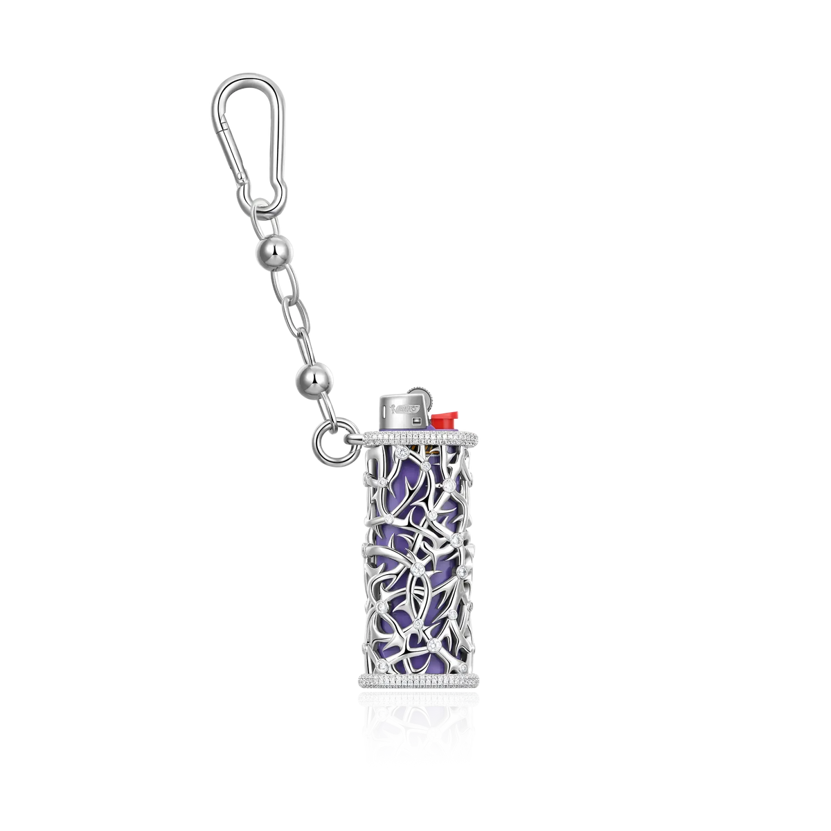 Unisex Iced Out 925 Sterling Silver Marquise Cut Moissanite Lighter Case