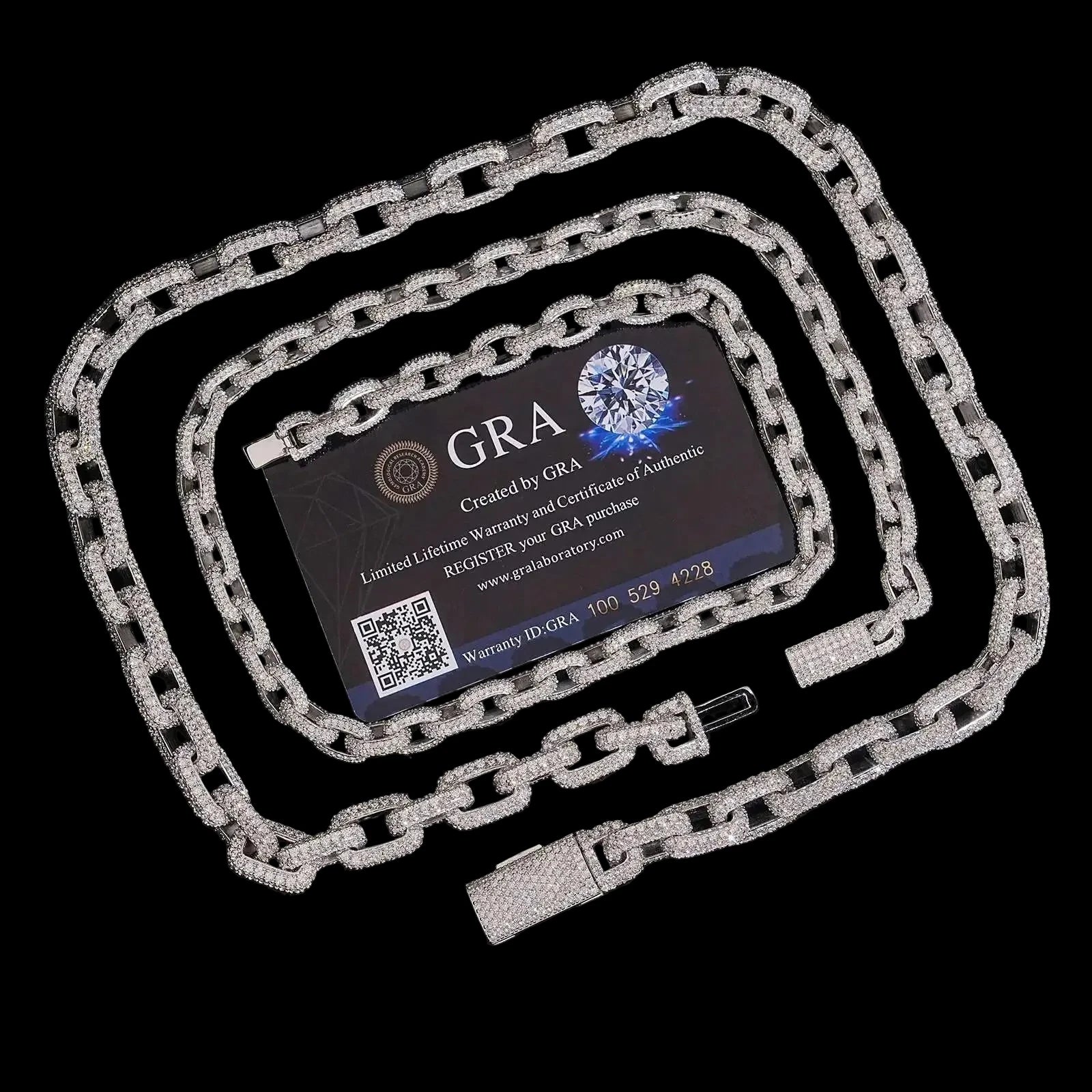 Men's 925 Sterling Silver VVS Moissanite Iced Out Cuban Link Chain