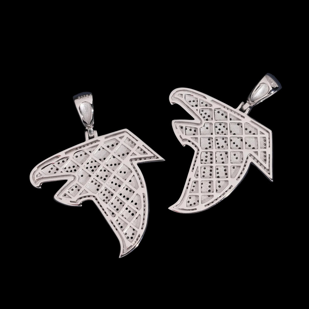 Unisex 925 Sterling Silver VVS Moissanite Eagle Iced Out Pendant