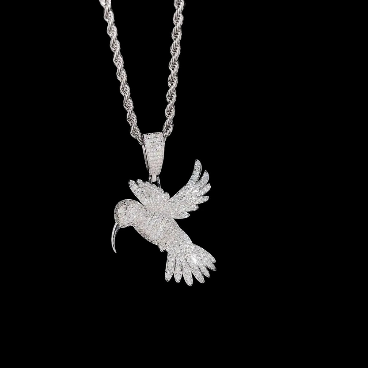 Unisex Animal Pendant 925 Sterling Silver VVS Moissanite Hip Hop Jewelry
