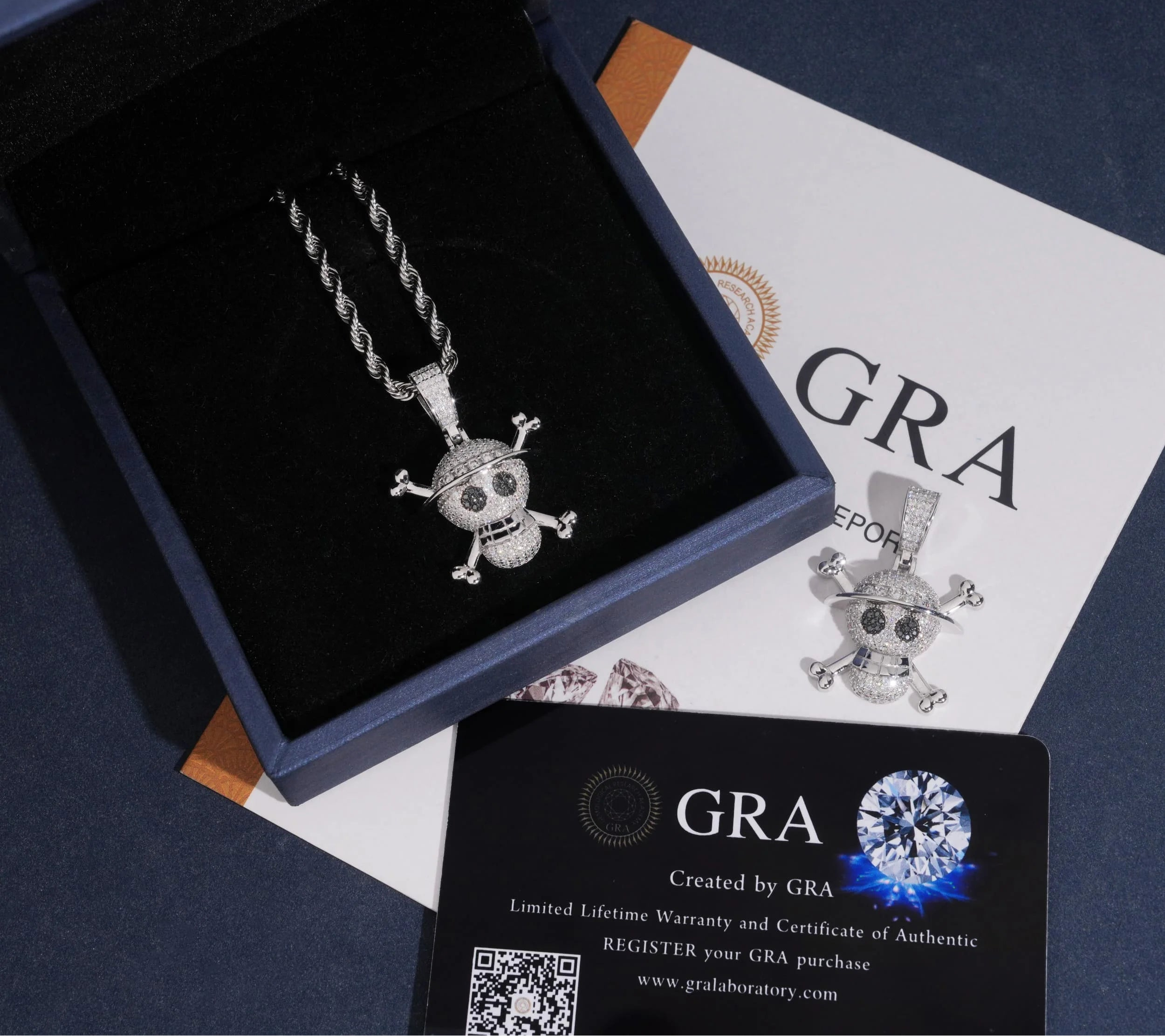 Unisex 925 Sterling Silver VVS Moissanite Iced Out Skull Pendant YHP0640