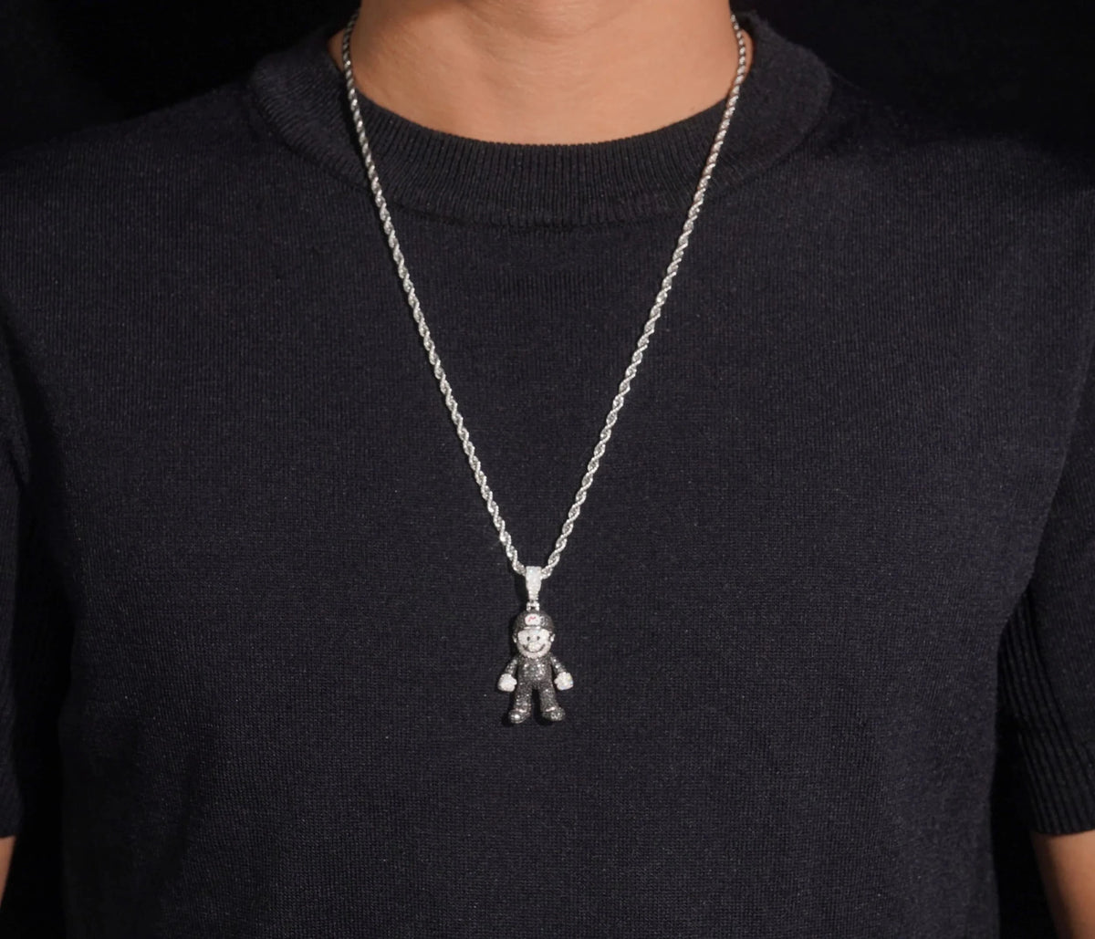 Unisex 925 Sterling Silver VVS Moissanite Mario Iced Out Pendant YHP0566