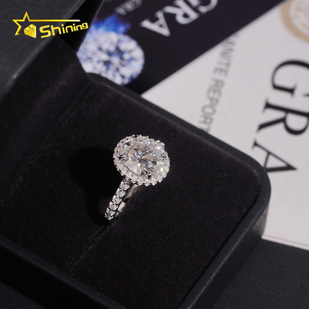 Women's Oval Cut 3ct VVS Moissanite Engagement Ring 925 Sterling Silver