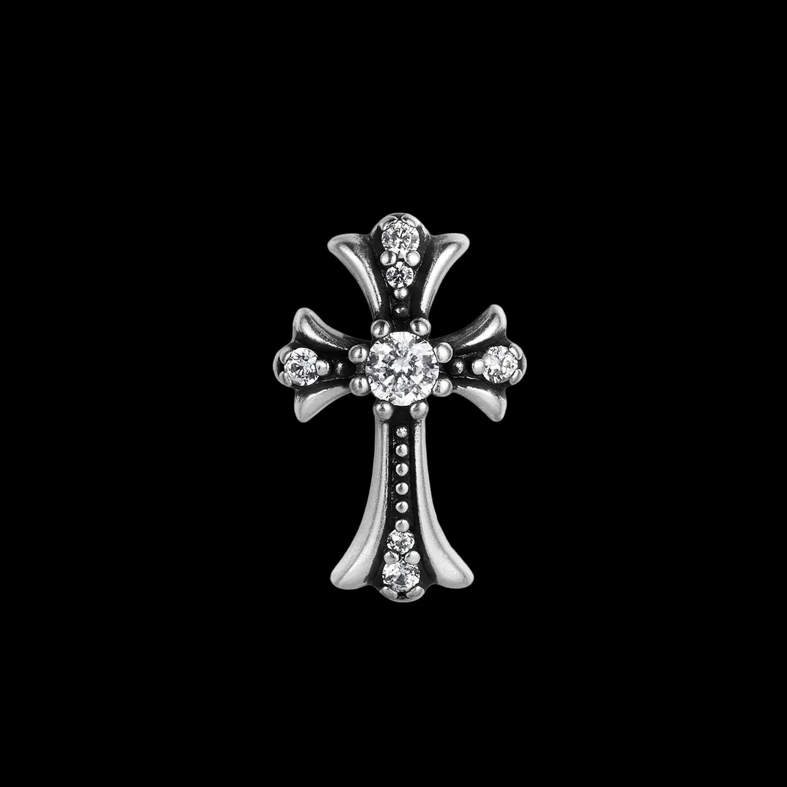 Unisex Cross Moissanite Stud Earrings 925 Sterling Silver