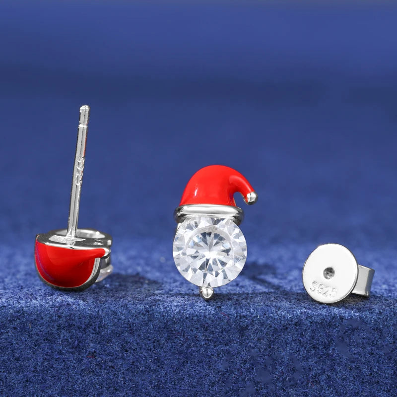 Unisex 925 Sterling Silver VVS Moissanite Geometric Stud Earrings