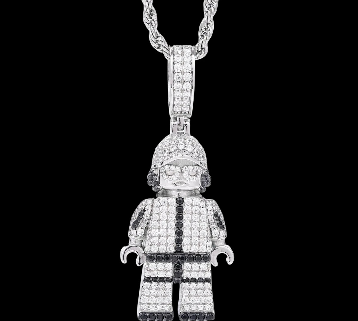 Unisex Iced Out Cartoon Pendant 925 Sterling Silver VVS Moissanite TQP0846
