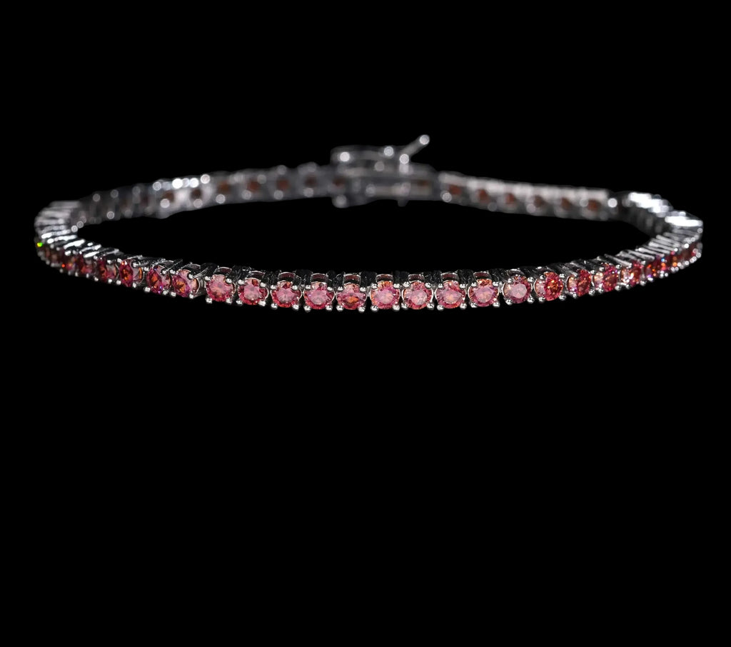 Unisex Iced Out 925 Sterling Silver 3mm Moissanite Tennis Bracelet