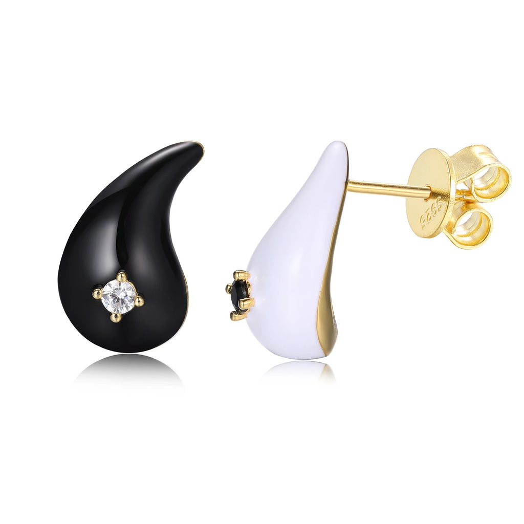 Unisex Teardrop Moissanite Stud Earrings 925 Sterling Silver