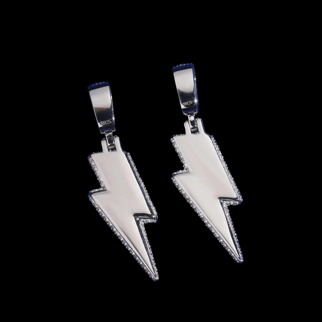 Unisex Iced Out Lightning Pendant 925 Sterling Silver VVS Moissanite BP3086