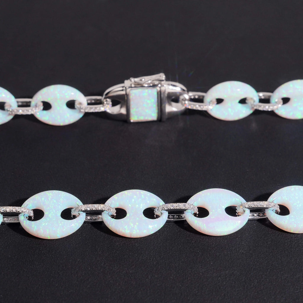 Unisex Iced Out 925 Sterling Silver White Gold Plated VVS Moissanite Mariner Link Chain Necklace 15mm