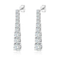 Unisex 925 Sterling Silver VVS Moissanite Dangle Earrings