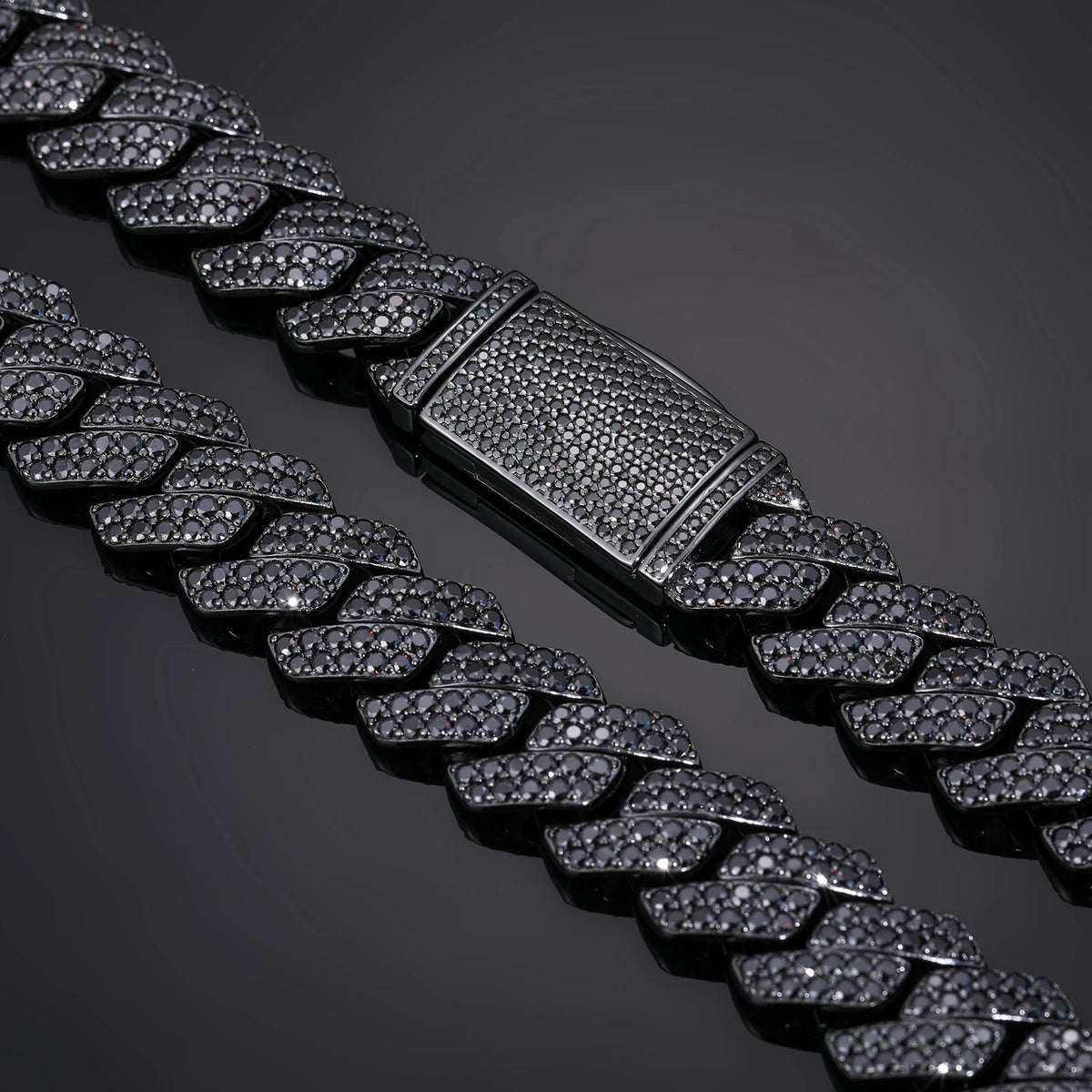Men's Round Cut 14mm Moissanite Cuban Link Chain Necklace 925 Sterling Silver