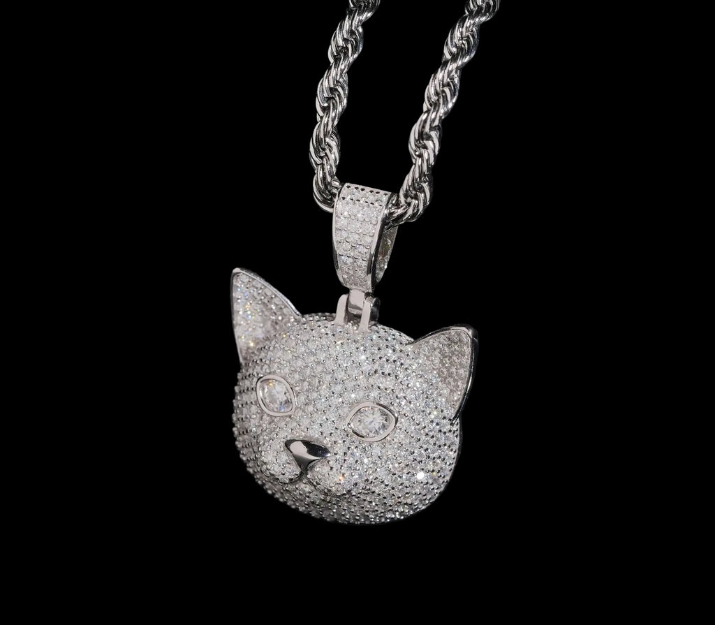 Unisex Iced Out Animal Pendant 925 Sterling Silver VVS Moissanite