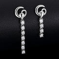 Unisex Iced Out 925 Sterling Silver VVS Moissanite Cluster Tennis Chain Drop Earrings