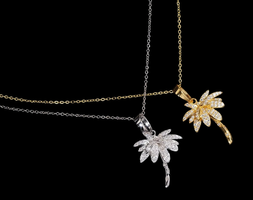 Unisex 925 Sterling Silver VVS Moissanite Tropical Coconut Tree Iced Out Pendant P7179