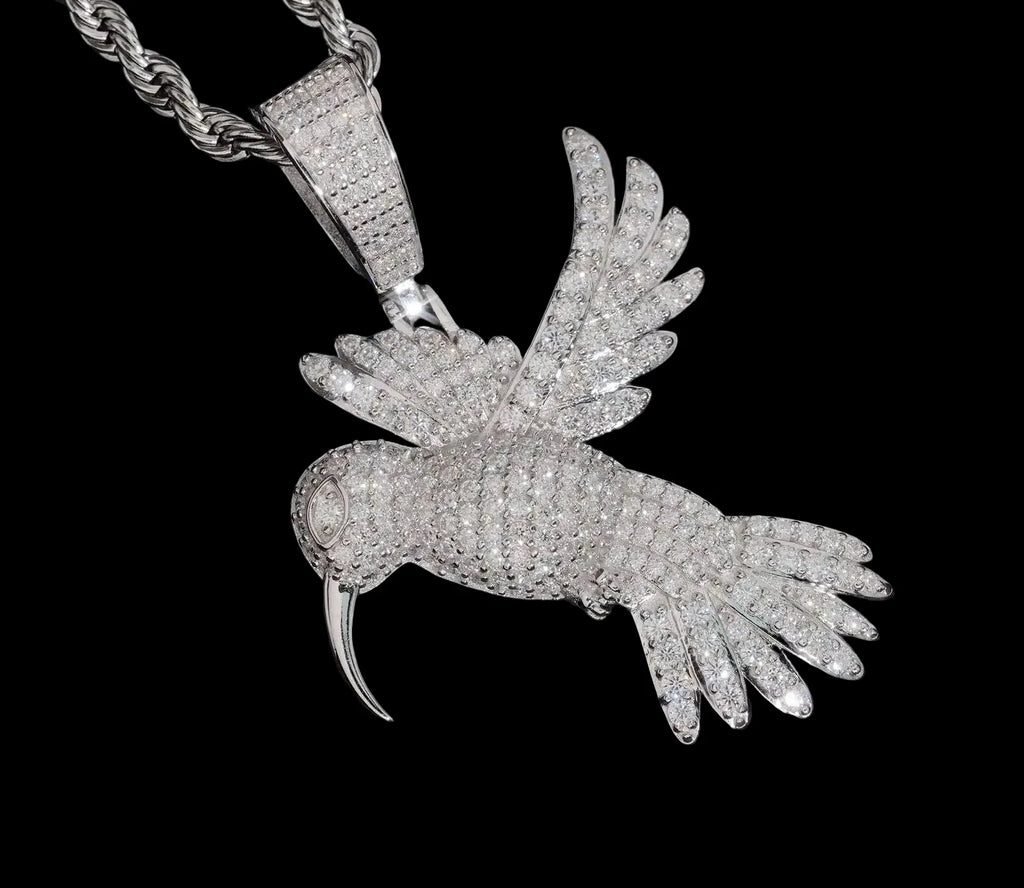 Unisex Animal Pendant 925 Sterling Silver VVS Moissanite Hip Hop Jewelry