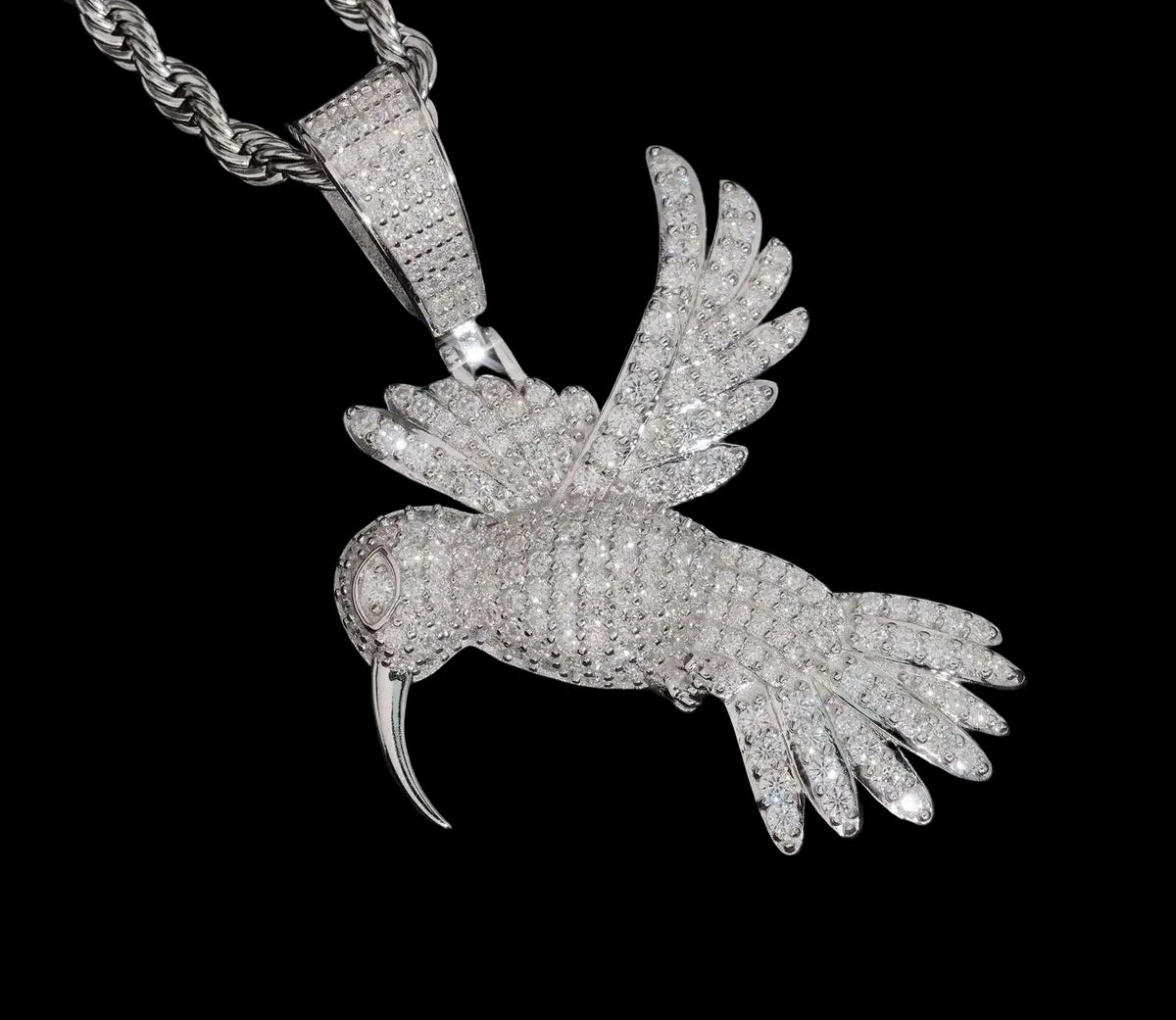 Unisex Animal Pendant 925 Sterling Silver VVS Moissanite Hip Hop Jewelry
