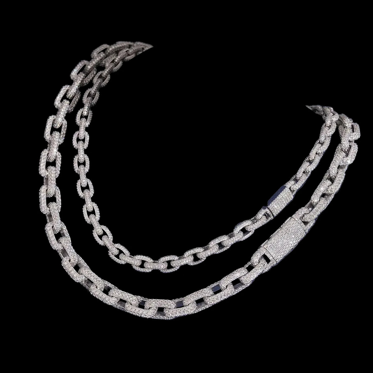 Men's 925 Sterling Silver VVS Moissanite Iced Out Cuban Link Chain