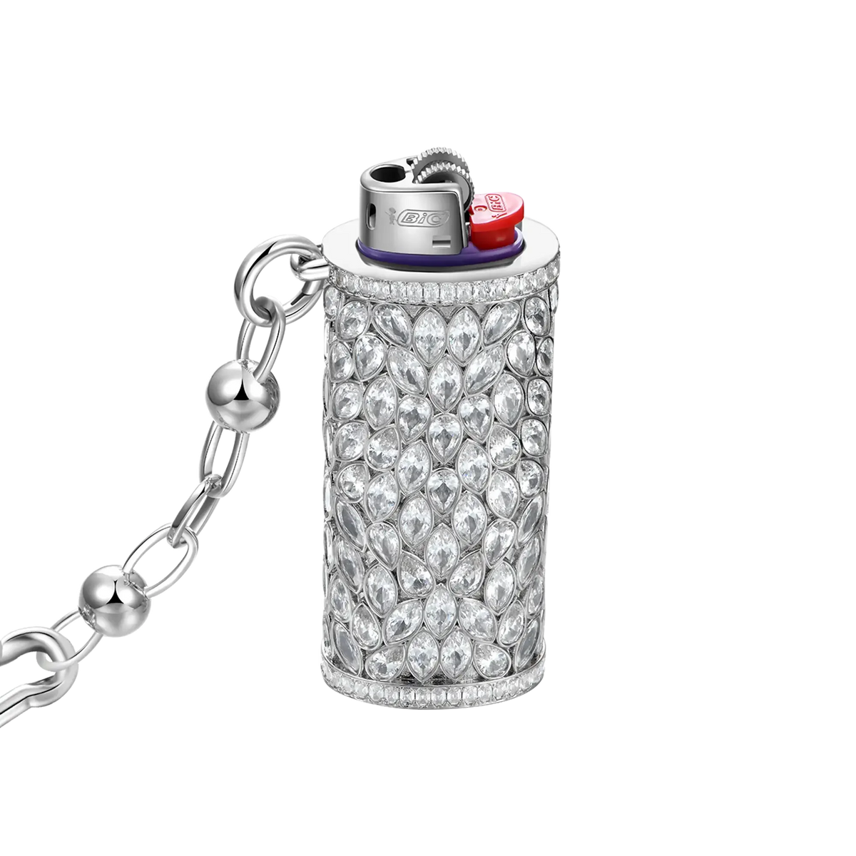 Unisex Iced Out 925 Sterling Silver Marquise Cut Moissanite Lighter Case