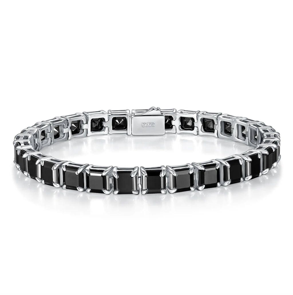 Men's 5.5mm Asscher Cut VVS Moissanite Tennis Bracelet 925 Sterling Silver