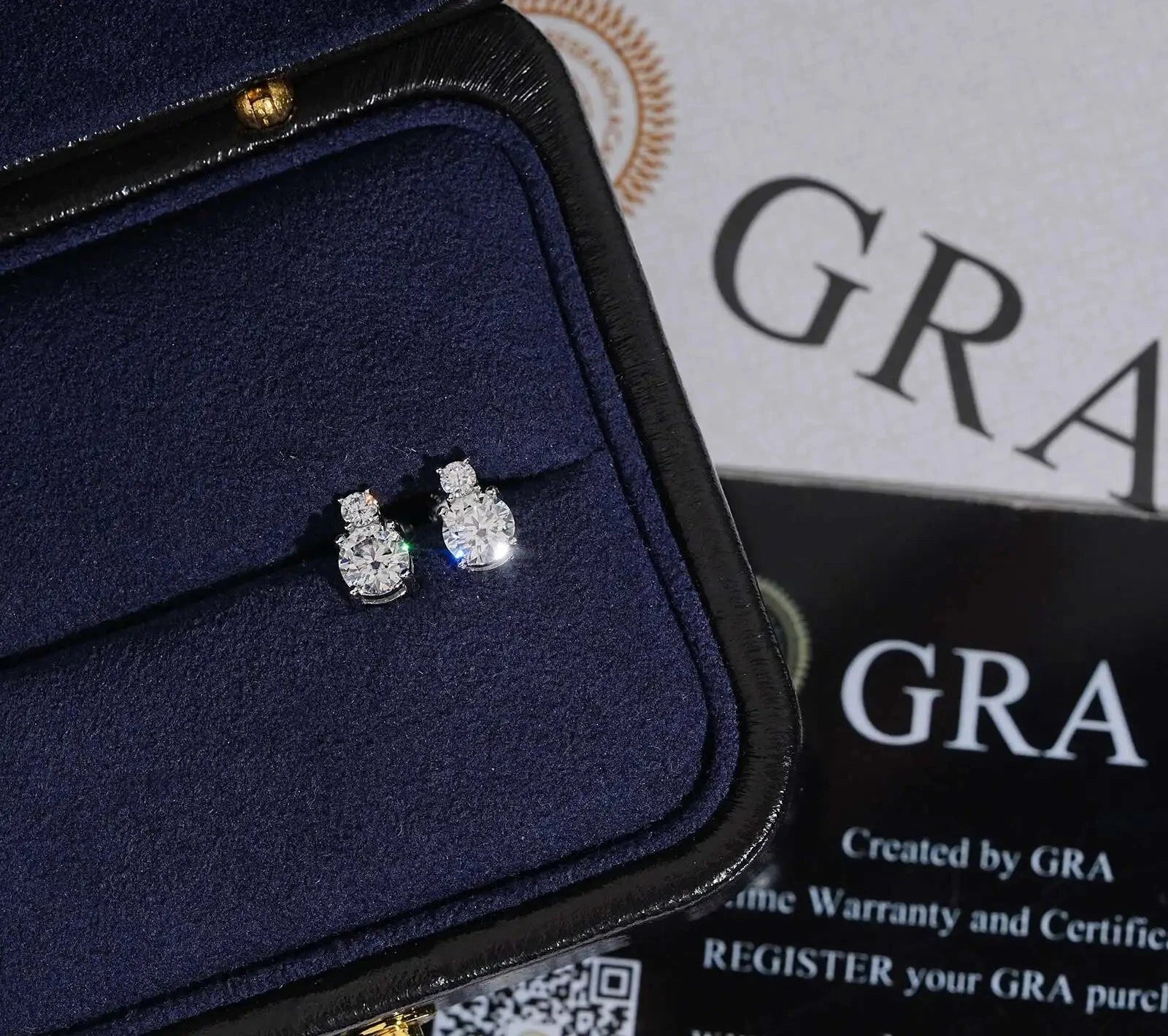 Unisex 925 Sterling Silver VVS Moissanite Round Double Halo Iced Out Stud Earrings