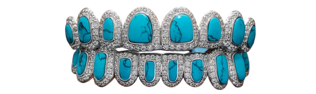 Turquoise & Moissanite Grillz