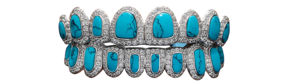Turquoise & Moissanite Grillz
