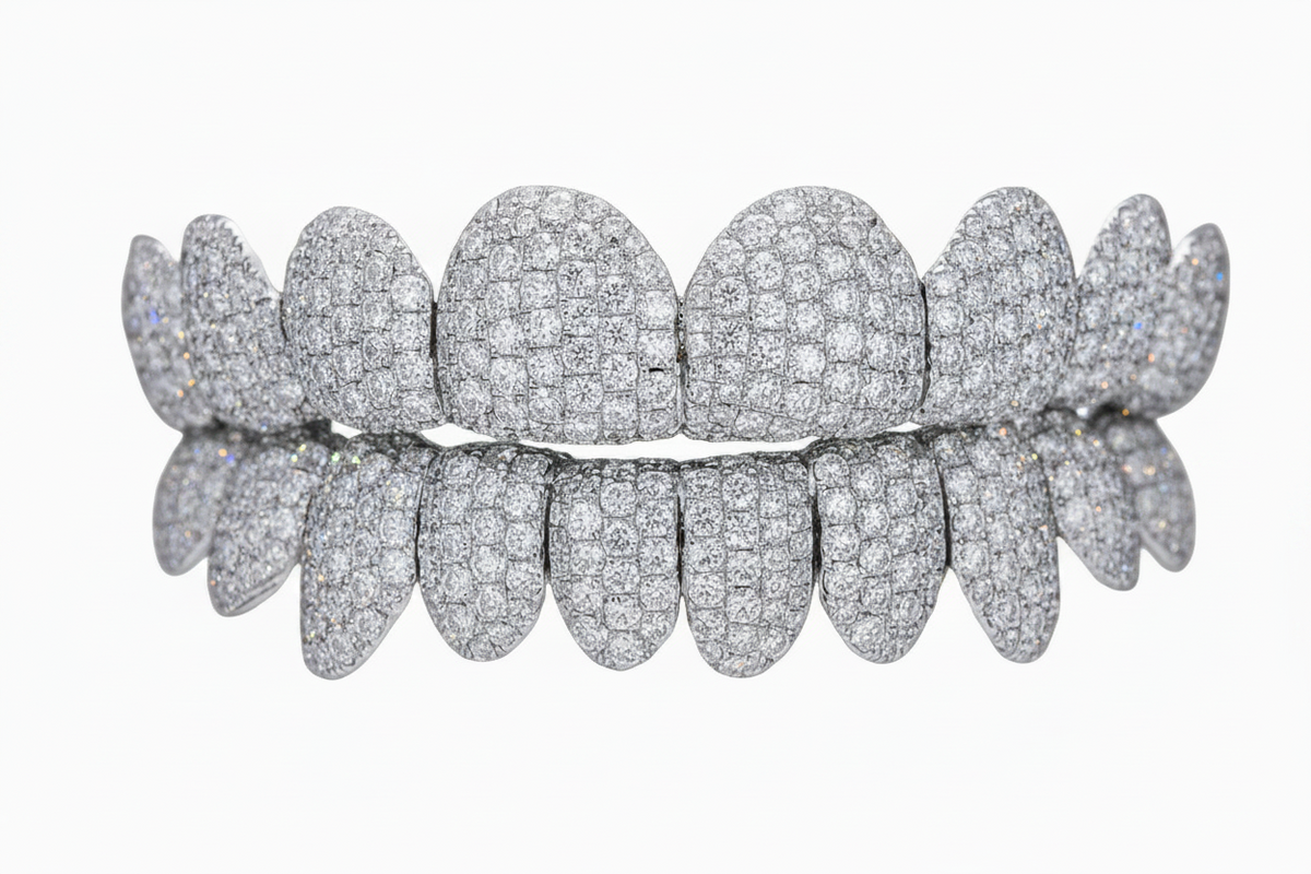 Front/Back Fully Iced Moissanite Grillz